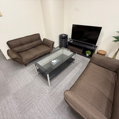 カウチソファ（二人用）  2個セットの画像