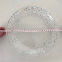 桜 大皿 3枚セット ガラス 花 大人数 27cm 28cmの画像