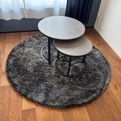 ラグ　黒・グレーの画像
