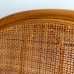 籐家具 ラタンチェア 回転座椅子 ロータイプ ベージュ クッション 回転椅子の画像