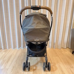 Aprica ラクーナクッション ベビーカー グレー レザーハンドルの画像