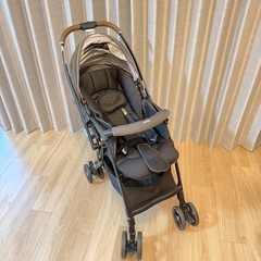 Aprica ラクーナクッション ベビーカー グレー レザーハンドルの画像
