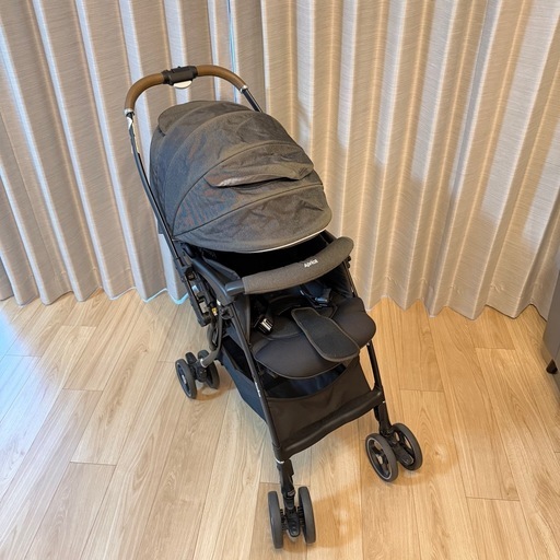 Aprica ラクーナクッション ベビーカー グレー レザーハンドル