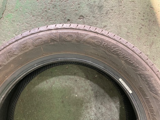 14インチ！ブリヂストン レグノ 155/65R14 ９分山 ４本セット 中古