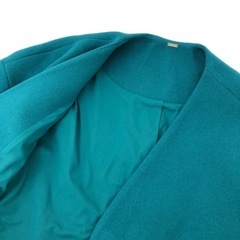 Mila Owen ミラオーウェン ロングコート ノーカラーコート アウター グリーン レディース の画像