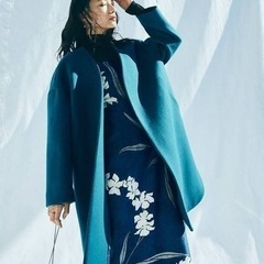 Mila Owen ミラオーウェン ロングコート ノーカラーコート アウター グリーン レディース の画像