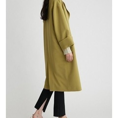 Mila Owen ミラオーウェン コート ラペルカラーボックス袖コート レディース 秋冬 オリーブ色の画像