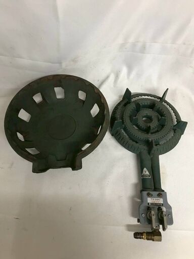 【北見市発】タチバナ 鋳物コンロ TS-210H 都市ガス用 二重羽根つき 業務用 ⓷ (D6716tnnYM)