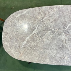 【🌟新品約5万】大理石調　スチール脚　センターテーブル　ローテーブル　座卓　楕円形　丸テーブル　円　リビング　高級感　ソファテーブル　ソファーテーブルの画像