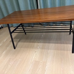 センターテーブル(天板：木製/脚：アイアン)の画像