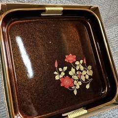新品　カシュー塗装　高級お盆の画像