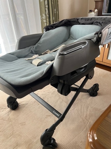 COMBI コンビ 電動ハイローチェア ホワイトレーベル ネムリラ AUTO SWING BEDi Long シェル EG ミンティーブルー