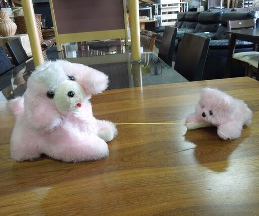 昭和レトロ ライオン&ワンチャンの親子 オルゴールぬいぐるみ 子守歌 オルゴール人形 オブジェ 動作品 ファンシーグッズ 札幌市 新道東店