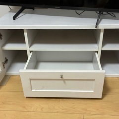 【0円・引取限定】白のテレビ台／ローボード の画像