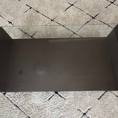 ガラス天板ローテーブル(ダークブラウン)の画像