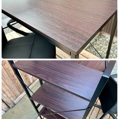 【美品 使用感ありません】ラック付きPCデスク + 高さ調整式チェアー セットの画像