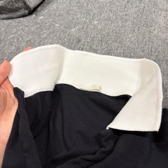 GU バイカラースキッパーポロ 半袖　M ブラック　レディース　カジュアル　襟の画像