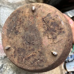 昭和期の古い鋳鉄製の火消し壺の画像