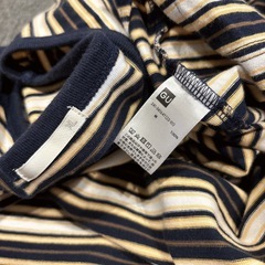 GU ワイドフィットT 5分袖 マルチボーダー XL レディース　コットンの画像