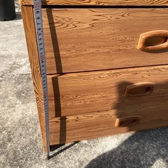 木製チェスト 3段 引き出し収納 天然木風 コンパクトサイズの画像