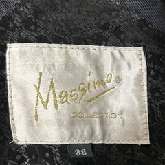 Massimo マッシモ 豚革 ベルト付きガウンコート　黒 Mサイズの画像