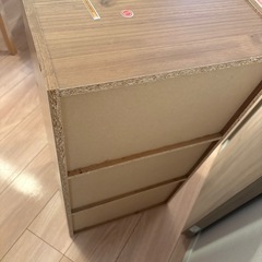 木目調３段カラーボックスの画像