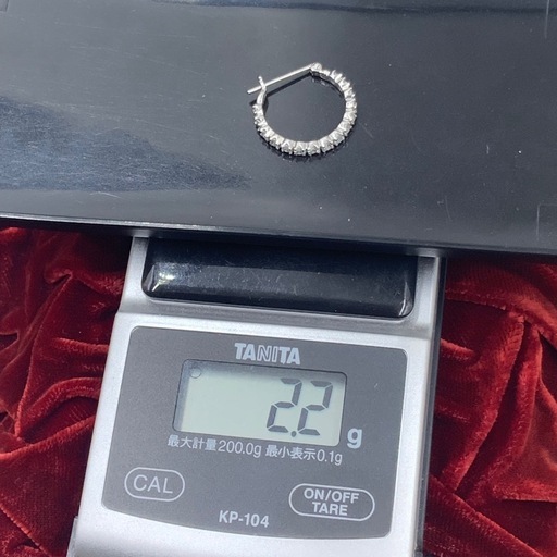 Pt900 ダイヤフープピアス　0.5ct 2.2g