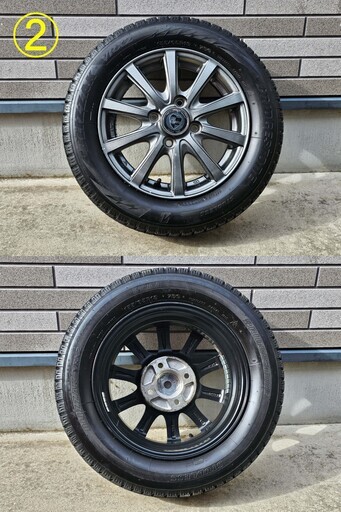 【現金のみ】ブリヂストンスタッドレス VRX2 155/65R13 2022年製・4J ET42 PCD4X100 アルミホイールセッ