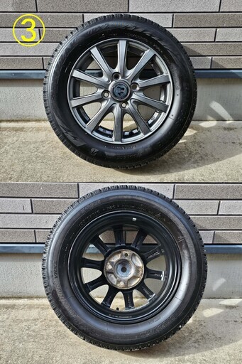 【現金のみ】ブリヂストンスタッドレス VRX2 155/65R13 2022年製・4J ET42 PCD4X100 アルミホイールセッ