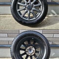 【現金のみ】ブリヂストンスタッドレス VRX2 155/65R13 2022年製・4J ET42 PCD4X100 アルミホイールセット要バランス調整の画像