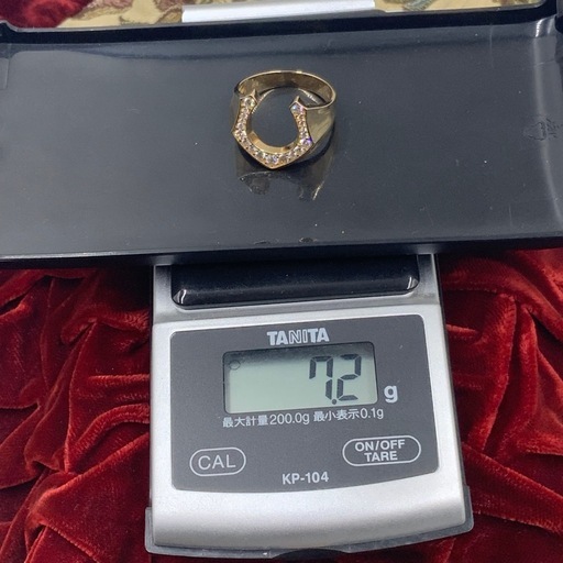 K18 馬蹄　ホースシューリング　0.5ct 7.2g