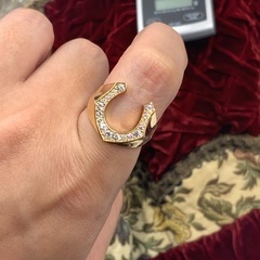 K18 馬蹄　ホースシューリング　0.5ct 7.2gの画像