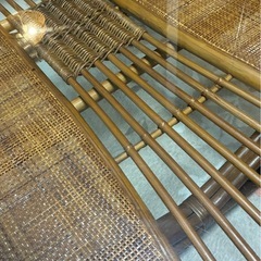 ラタン　ローテーブル　ガラステーブルの画像