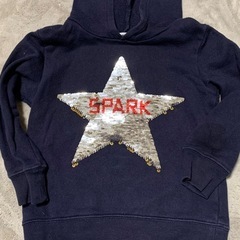 グローバルワーク S（90-100）色が変わる星スパンコールパーカー 紺の画像