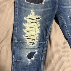 DIESEL BLACK GOLD デニム クロップド テーパード ダメージの画像