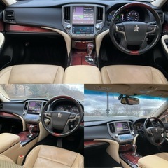 極上クラウンマジェスタ3.5HV-Fバージョン フルモデリスタ 純正コーナーポール プレミアムサウンドシステム 純正サンルーフ ベージュ内装の画像