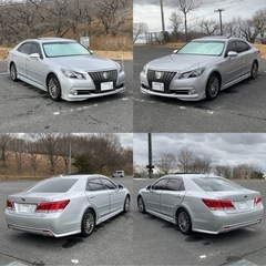 極上クラウンマジェスタ3.5HV-Fバージョン フルモデリスタ 純正コーナーポール プレミアムサウンドシステム 純正サンルーフ ベージュ内装の画像