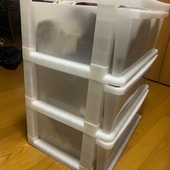プラスチック製 収納ケース 3段の画像