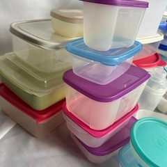 保存容器 タッパー まとめ売り 大量 フタ付き サイズ色々 中古の画像