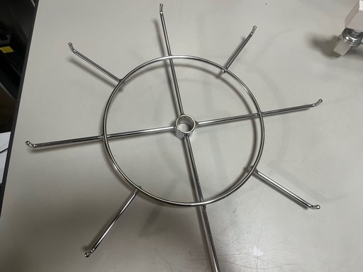 ともえ 4段 回転式 小物掛け 什器 ディスプレイ 全高90cm キャスター付き スチール製 中古品 店舗什器 友屋 ④