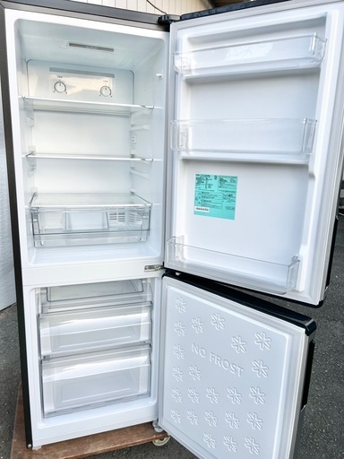 ■ハイアール 大きめ2ドア冷凍冷蔵庫 173L 2021年製■Haier JR-XP2NF173F 2ドア冷蔵庫■冷凍室3段ケース 1