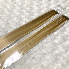 【2点セット】 WEGO ヘアピン付きカラーエクステ ゴールド ベージュの画像