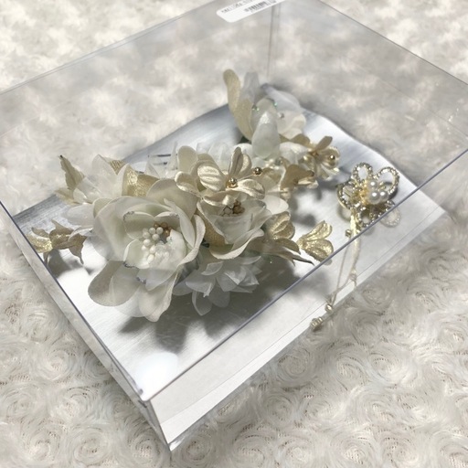 【箱付き】 髪飾り ヘッドドレス かんざし ヘアアクセサリー 3点セット