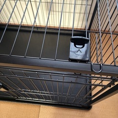 美品ペットサークル90×60リッチェル屋根付きスライドドア黒屋根付きゲージの画像