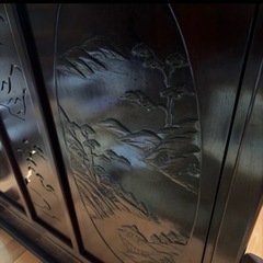 衝立　パーテーション　紫檀山水彫り　no.8800 商品の画像