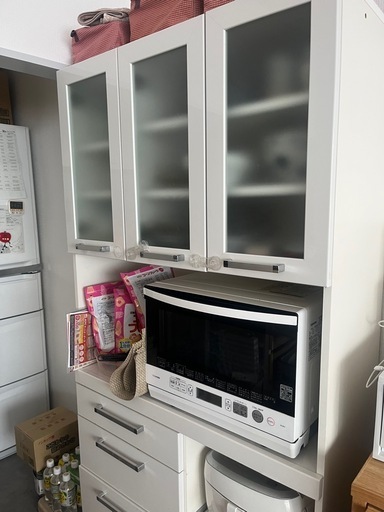 パモウナ 食器棚YC 【幅90×高さ180cm】 YC-S900R プレーンホワイト (や