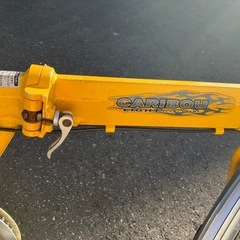 カリブーライト　フレーム塗装焼け有り　受け取り場所、十条駅、東十条駅　20インチ折りたたみ　オーバーホール済み　黄色系
　アルミフレームの画像