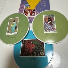 切手が埋め込まれてるコースター(切手を取り出し不可)の画像