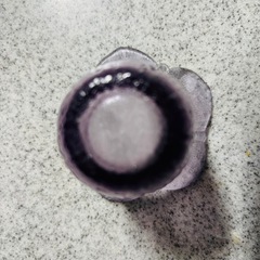 花弁型ガラス食器4個セット　紫小鉢2668の画像