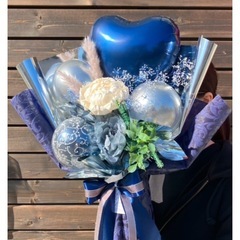 12⭐️ネイビー&シルバー②⭐️バルーン花束、卒業式、各種お祝い、バルーン専門店、ジェンダーリビールバルーン、アレンジ、ぷかぷか風船、店内装飾、シャンパンタワー、柏市、 の画像